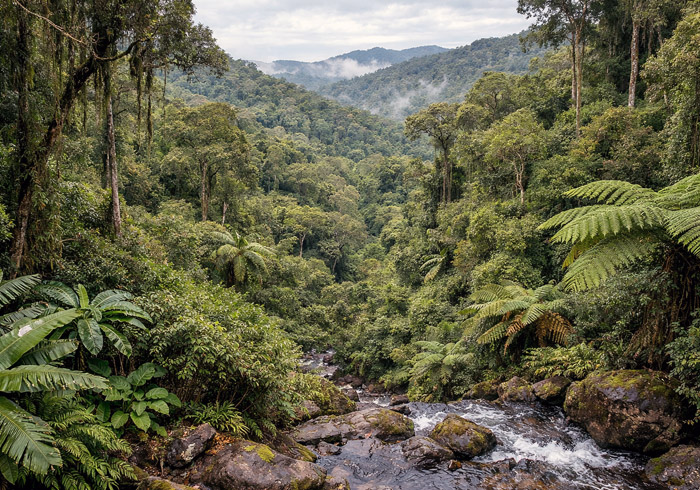 Forêt Malgache où est récolté le poivre sauvage Voatsiperifery