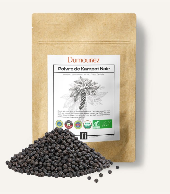 Poivre de Kampot Noir IGP Bio Origine Cambodge